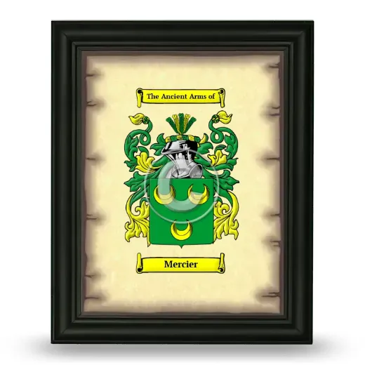 Mercier Coat of Arms Framed - Black