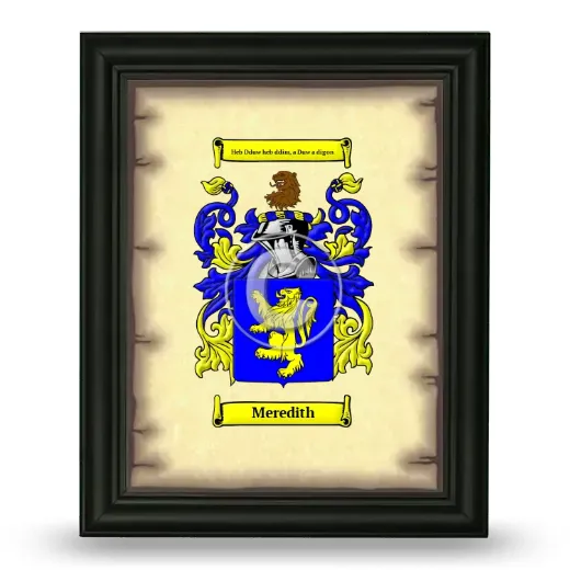 Meredith Coat of Arms Framed - Black