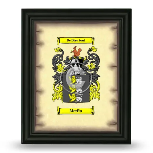 Merfin Coat of Arms Framed - Black