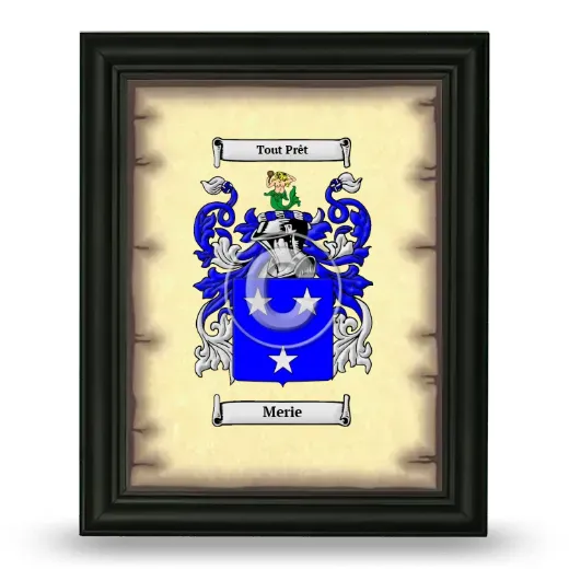 Merie Coat of Arms Framed - Black