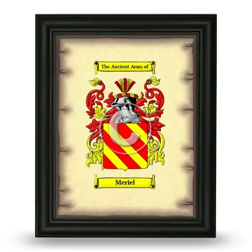 Meriel Coat of Arms Framed - Black