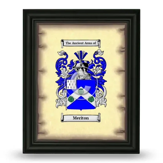Meriton Coat of Arms Framed - Black