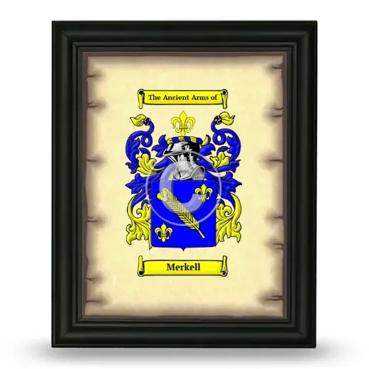 Merkell Coat of Arms Framed - Black