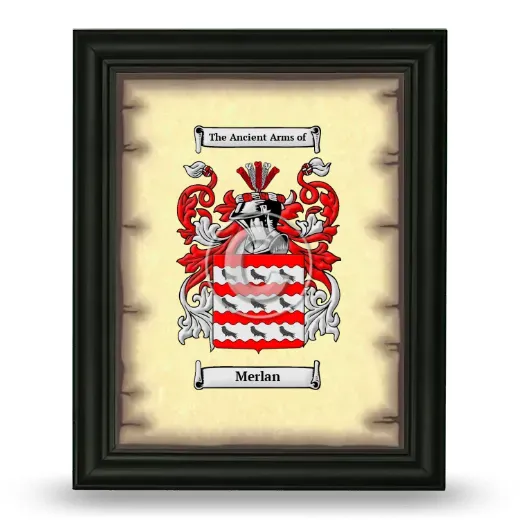 Merlan Coat of Arms Framed - Black