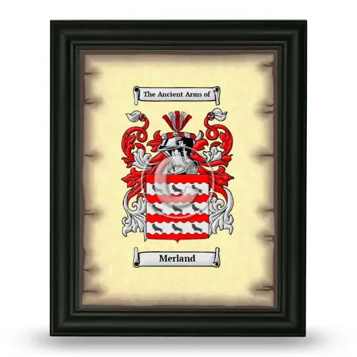 Merland Coat of Arms Framed - Black