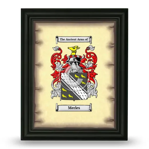 Merles Coat of Arms Framed - Black