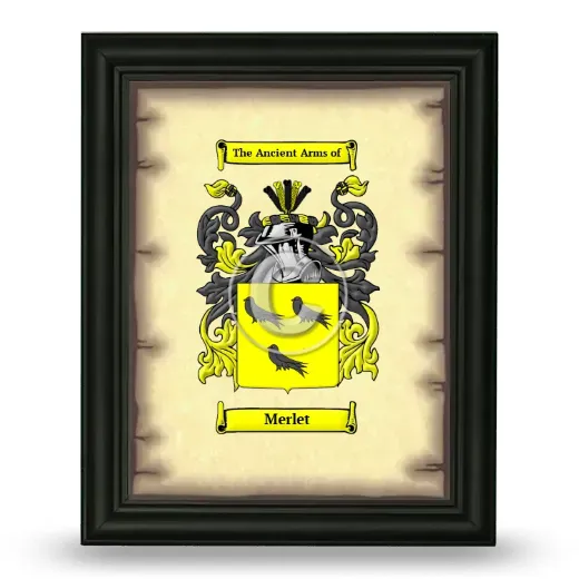 Merlet Coat of Arms Framed - Black
