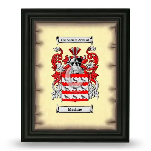 Merline Coat of Arms Framed - Black