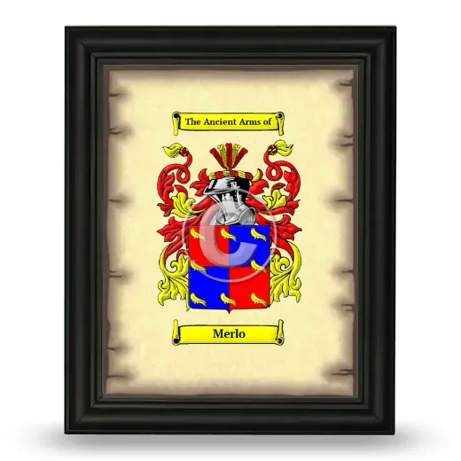 Merlo Coat of Arms Framed - Black