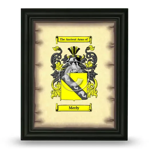 Merly Coat of Arms Framed - Black