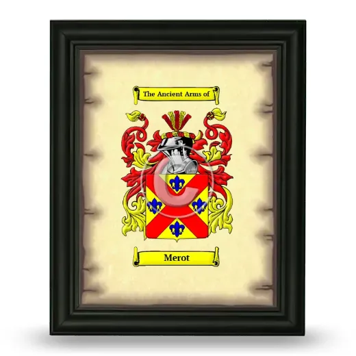 Merot Coat of Arms Framed - Black