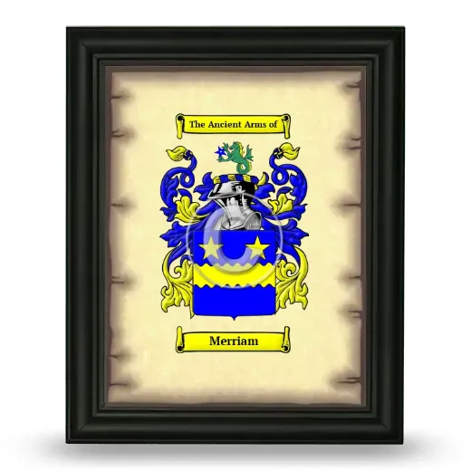 Merriam Coat of Arms Framed - Black