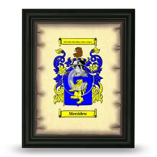 Merridew Coat of Arms Framed - Black
