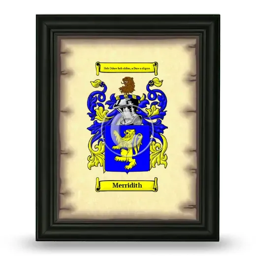Merridith Coat of Arms Framed - Black