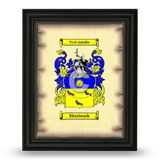 Merriwork Coat of Arms Framed - Black