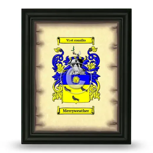 Merryweather Coat of Arms Framed - Black