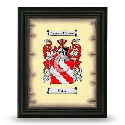 Mertz Coat of Arms Framed - Black