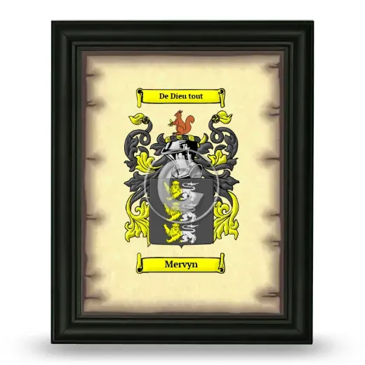 Mervyn Coat of Arms Framed - Black