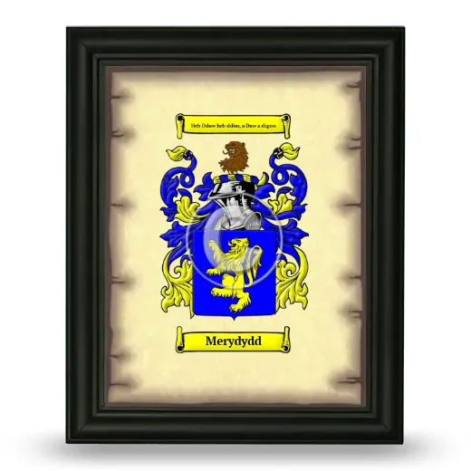 Merydydd Coat of Arms Framed - Black