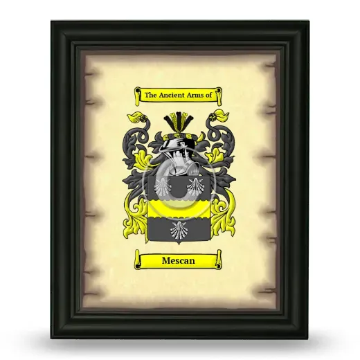 Mescan Coat of Arms Framed - Black