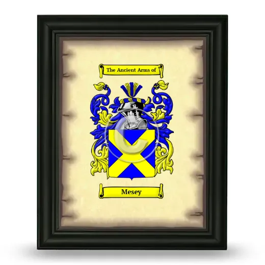 Mesey Coat of Arms Framed - Black