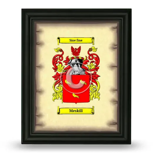 Meskill Coat of Arms Framed - Black
