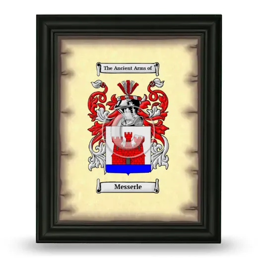 Messerle Coat of Arms Framed - Black
