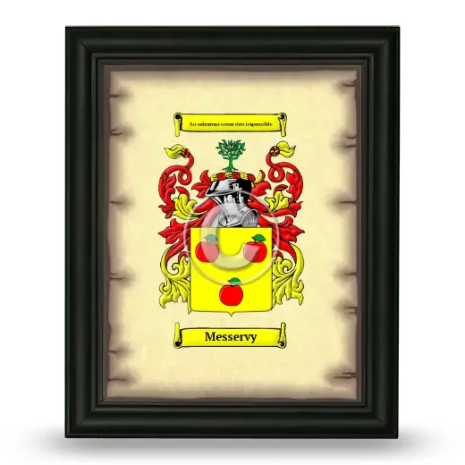 Messervy Coat of Arms Framed - Black
