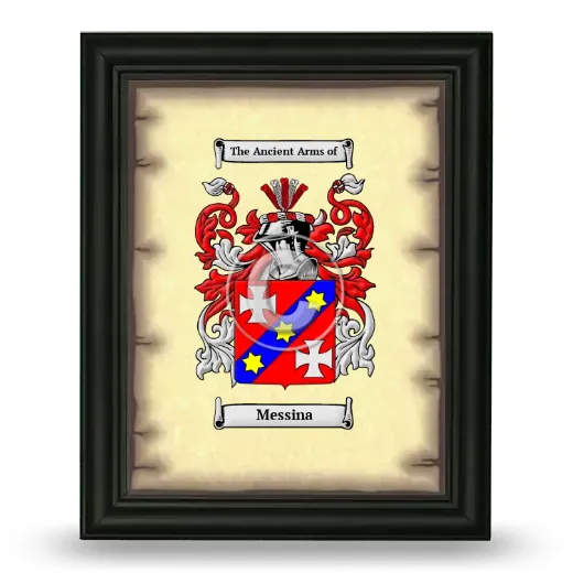 Messina Coat of Arms Framed - Black