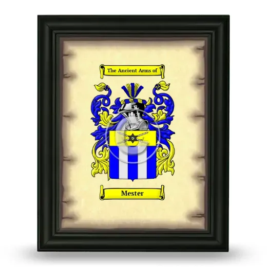 Mester Coat of Arms Framed - Black