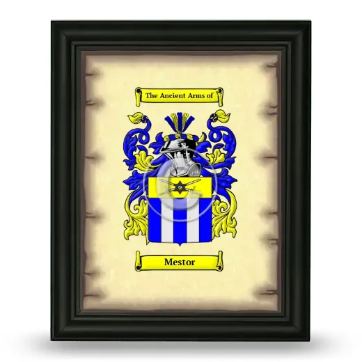 Mestor Coat of Arms Framed - Black