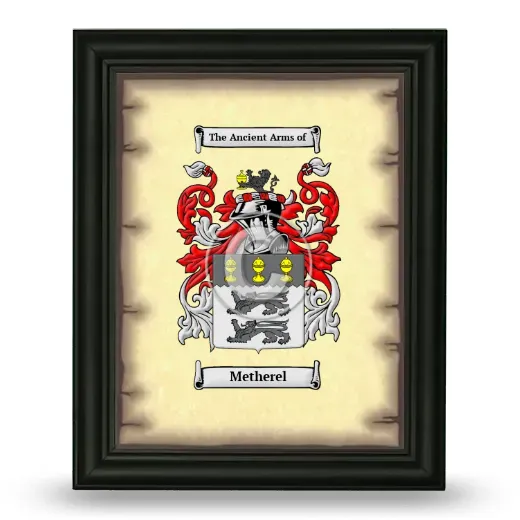 Metherel Coat of Arms Framed - Black