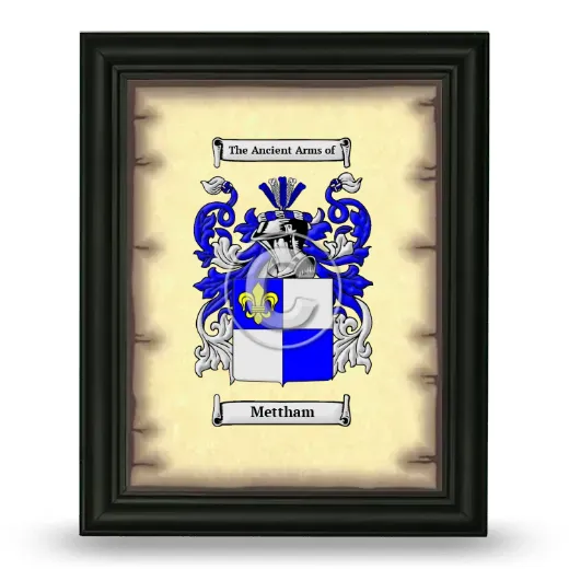 Mettham Coat of Arms Framed - Black