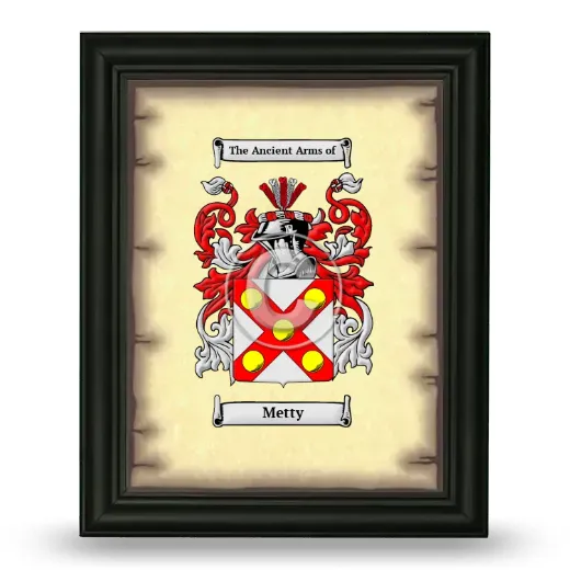 Metty Coat of Arms Framed - Black