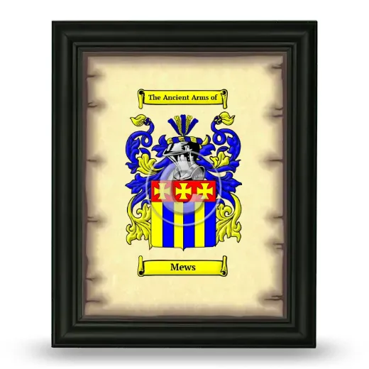 Mews Coat of Arms Framed - Black
