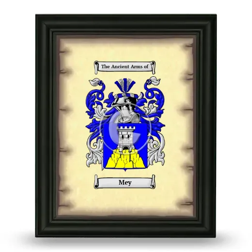 Mey Coat of Arms Framed - Black