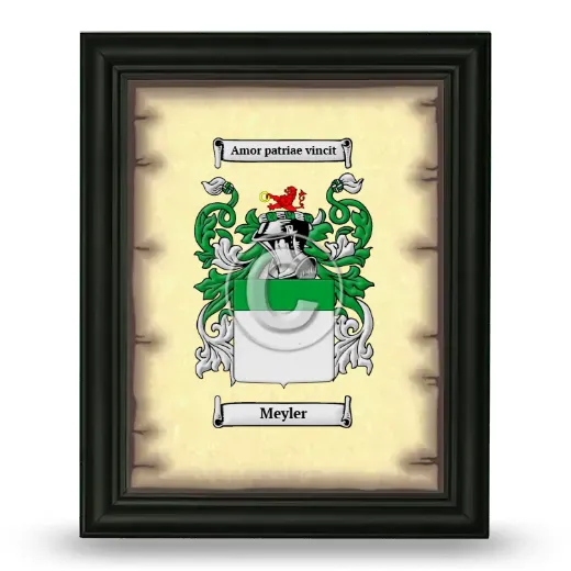 Meyler Coat of Arms Framed - Black