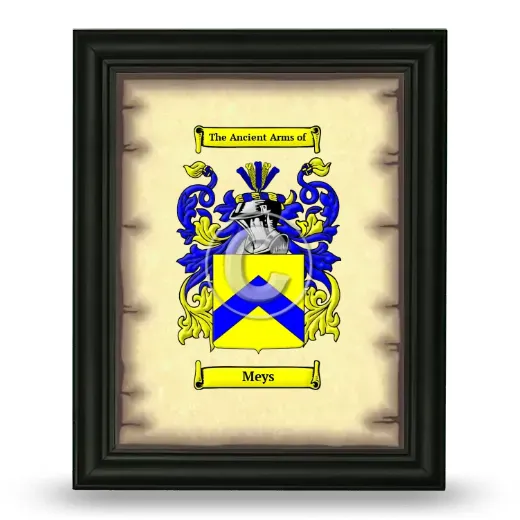 Meys Coat of Arms Framed - Black