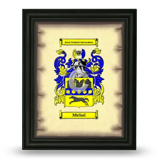 Michal Coat of Arms Framed - Black