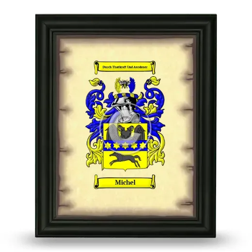Michel Coat of Arms Framed - Black