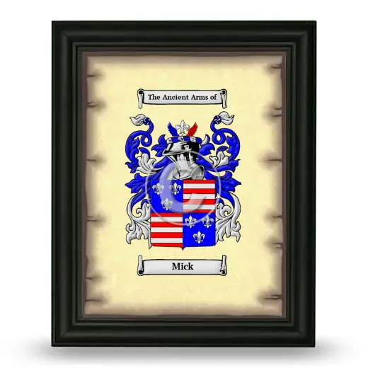 Mick Coat of Arms Framed - Black