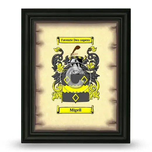 Migell Coat of Arms Framed - Black