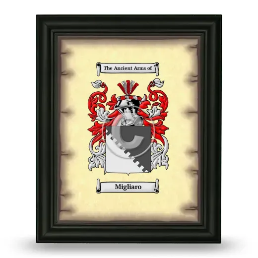 Migliaro Coat of Arms Framed - Black