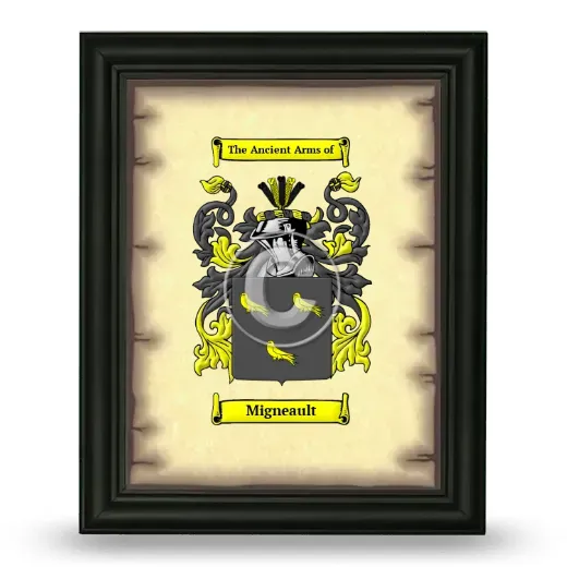Migneault Coat of Arms Framed - Black