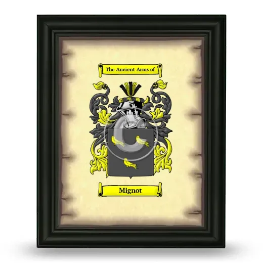 Mignot Coat of Arms Framed - Black