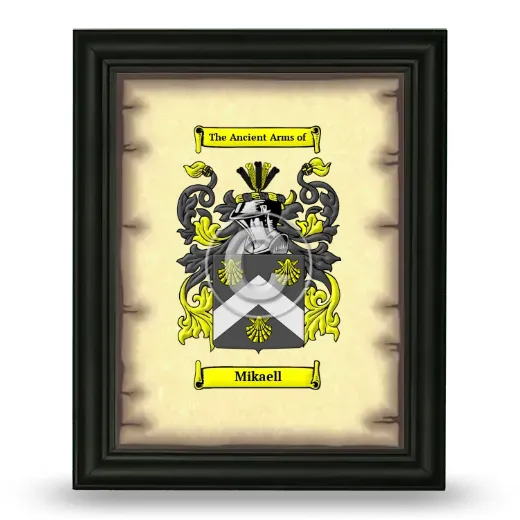 Mikaell Coat of Arms Framed - Black