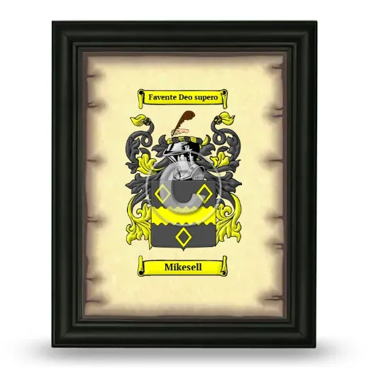 Mikesell Coat of Arms Framed - Black