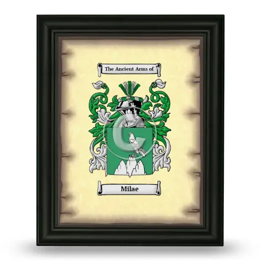 Milae Coat of Arms Framed - Black