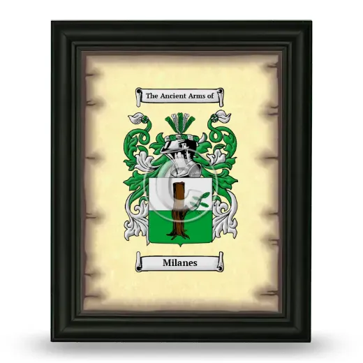 Milanes Coat of Arms Framed - Black