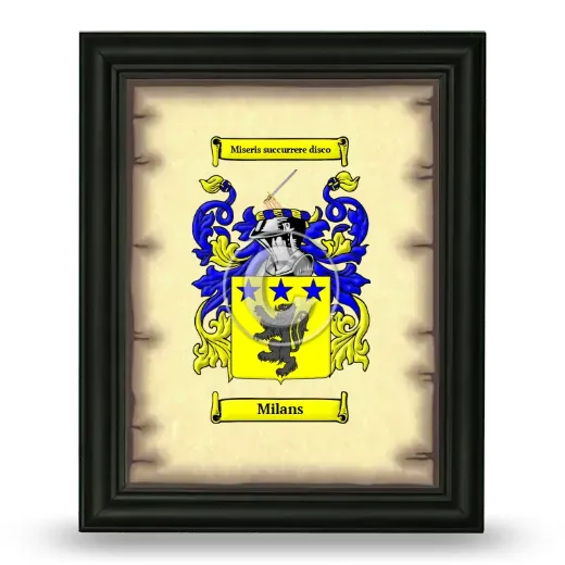 Milans Coat of Arms Framed - Black